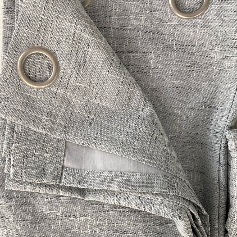Gray Textured Curtains with Grommets Blackout 2 panels 54”x84”